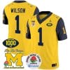 Roman Wilson Jersey #1 Michigan Wolverines Vapor Stitched 1000 Wins Rose Bowl Patch Navy Sleeves