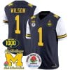 Roman Wilson Jersey #1 Michigan Wolverines Vapor Stitched 1000 Wins Rose Bowl Patch White Sleeves 4 Roman Wilson Jersey #1 Michigan Wolverines Vapor Stitched 1000 Wins Rose Bowl Patch White Sleeves