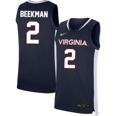 Reece BeekmanJersey #2 Virginia Cavaliers College Basketball Stitched Navy