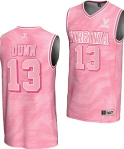 Ryan Dunn Jersey #13 Virginia Cavaliers College Basketball Lightweight Pink