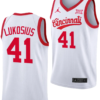 Simas Lukosius Jersey #41 Cincinnati Bearcats 70s Throwback Basketball White
