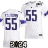 Troy Fautanu Jersey #55 Washington Huskies 2024 College Football Playoff National Championship White