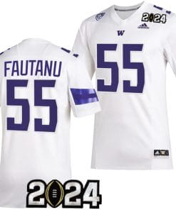 Troy Fautanu Jersey #55 Washington Huskies 2024 College Football Playoff National Championship White