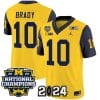 Tom Brady Jersey #10 Michigan Wolverines Vapor Limited Football 2024 National Champions Patch Navy Sleeves
