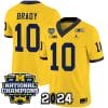 Tom Brady Jersey #10 Michigan Wolverines Vapor Limited Football 2024 National Champions Patch Maize