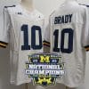 Tom Brady Jersey #12 Michigan Wolverines Football 2023 National Champions Patch White 4 Tom Brady Jersey #12 Michigan Wolverines Football 2023 National Champions Patch White
