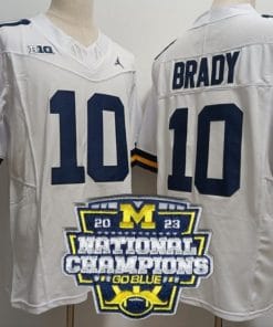 Tom Brady Jersey #12 Michigan Wolverines Football 2023 National Champions Patch White