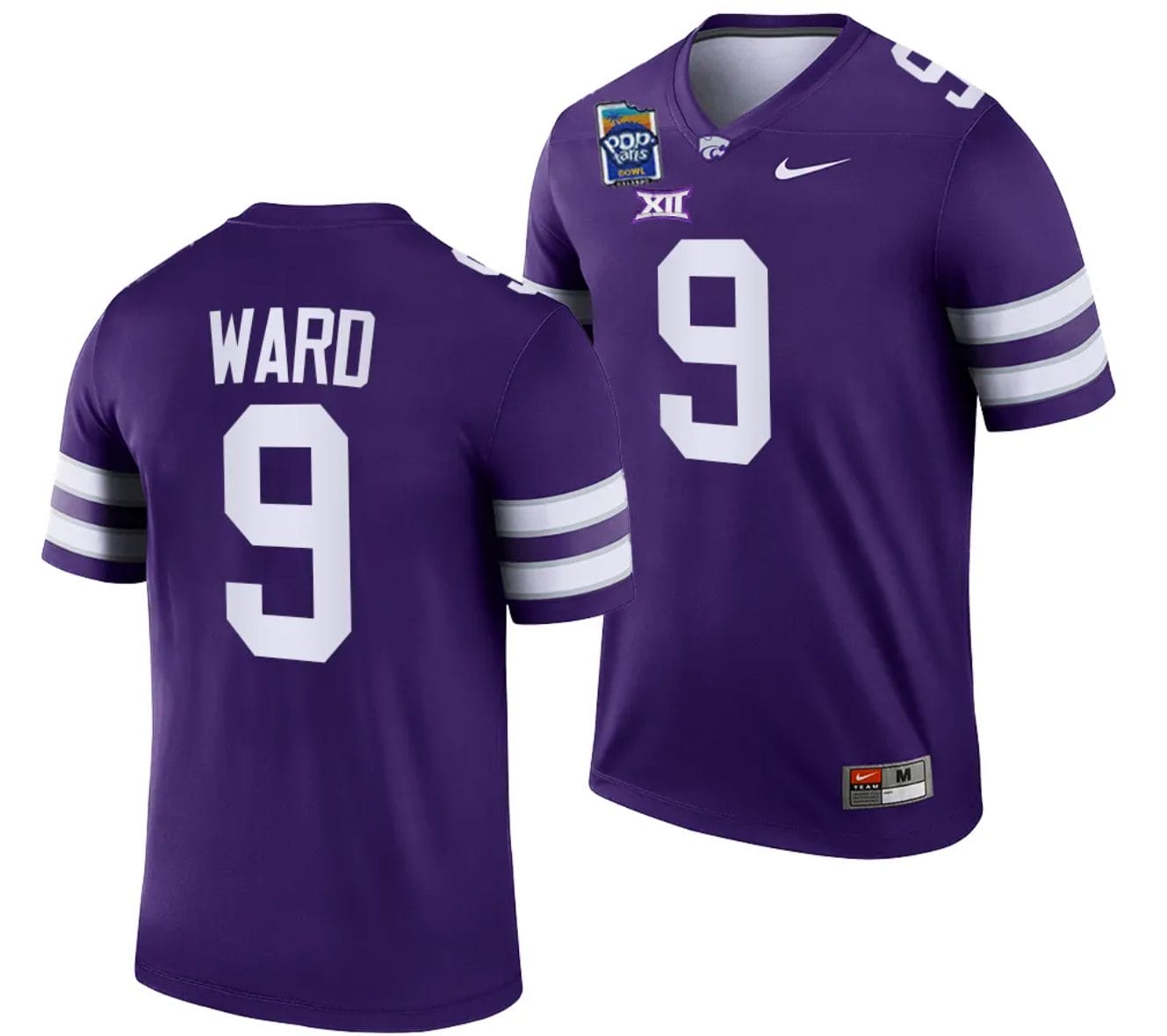 Treshaun Ward Jersey #9 Kansas State Wildcats 2023 Pop-Tarts Bowl Football Purple 1 Treshaun Ward Jersey #9 Kansas State Wildcats 2023 Pop-Tarts Bowl Football Purple