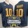 Tom Brady Jersey #12 Michigan Wolverines Football 2023 National Champions Patch Navy