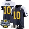 Tom Brady Jersey #10 Michigan Wolverines Vapor Limited Football 2024 National Champions Patch Alternate