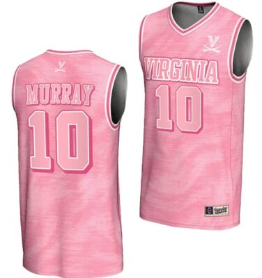 Taine Murray Jersey #10 Virginia Cavaliers College Basketball Lightweight Pink