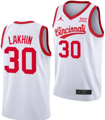 Viktor Lakhin Jersey #30 Cincinnati Bearcats 70s Throwback Basketball White
