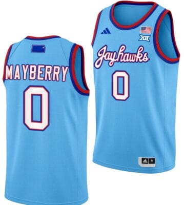 Wyvette Mayberry Jersey #0 Kansas Jayhawks Basketball DRIP Alternate 2023-24 Baby Blue