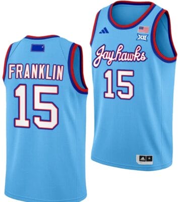 Zakiyah Franklin Jersey #15 Kansas Jayhawks Basketball DRIP Alternate 2023-24 Baby Blue
