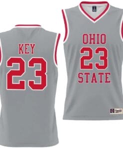 Zed Key Jersey #23 Ohio State Buckeyes College Basketball Lightweight Gray
