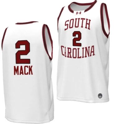 BJ Mack Jersey #2 South Carolina Gamecocks Basketball Throwback Replica White