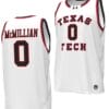 Chance McMillian Jersey #0 Texas Tech Red Raiders Throwback Basketball Replica White
