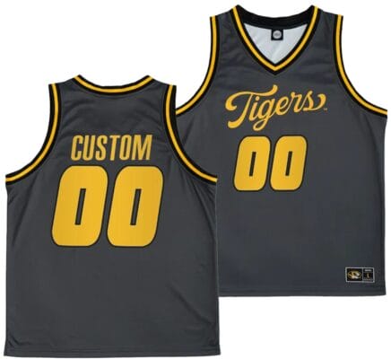 Custom Missouri Tigers Jersey Name and Number Anthracite Alternate Script College Basketball