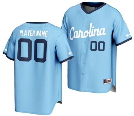 Custom North Carolina Tar Heels Jersey Name and Number Lightweight Baseball NIL Pick-A-Player Blue