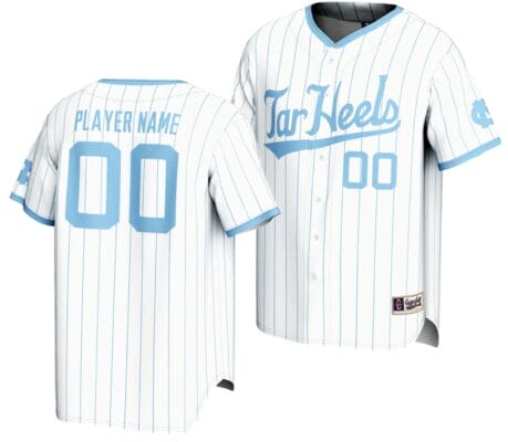 Custom North Carolina Tar Heels Jersey Name and Number Lightweight Baseball NIL Pick-A-Player White