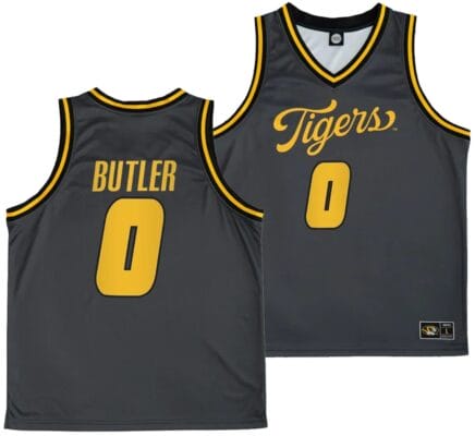 Jordan Butler Jersey #0 Missouri Tigers Anthracite Alternate Script College Basketball