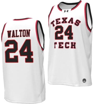 Kerwin Walton Jersey #24 Texas Tech Red Raiders Throwback Basketball Replica White