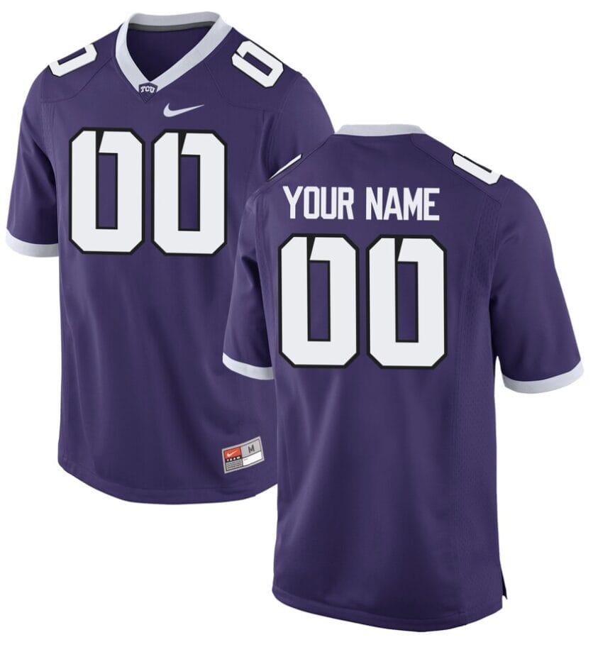 Custom TCU Football Jersey Name Number NCAA Purple 1 Custom TCU Football Jersey Name Number NCAA Purple