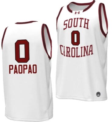 Te Hina Paopao Jersey #0 South Carolina Gamecocks Basketball Throwback Replica White
