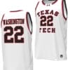 Warren Washington Jersey #22 Texas Tech Red Raiders Throwback Basketball Replica White