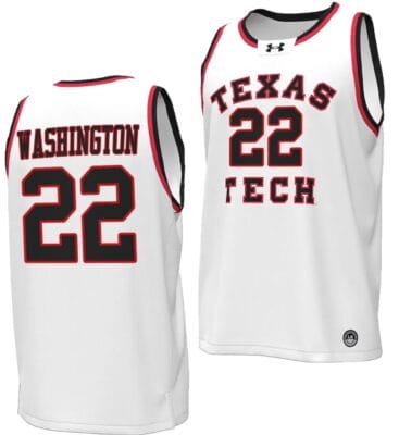 Warren Washington Jersey #22 Texas Tech Red Raiders Throwback Basketball Replica White