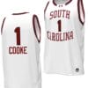 Zia Cooke Jersey #1 South Carolina Gamecocks Basketball Throwback Replica White
