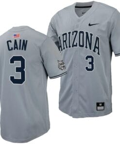 Andrew Cain Jersey #3 Arizona Wildcats Replica Baseball Full-Button Gray