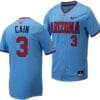 Andrew Cain Jersey #3 Arizona Wildcats Replica Baseball Full-Button Light Blue