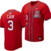 Andrew Cain Jersey #3 Arizona Wildcats Replica Baseball Full-Button Red