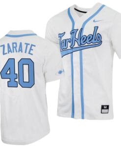 Angel Zarate Jersey #40 North Carolina Tar Heels Baseball White Full-Button