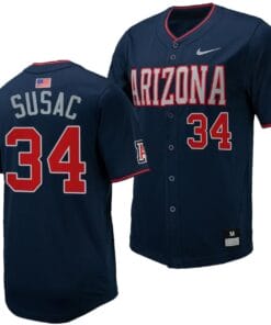 Anthony Susac Jersey #34 Arizona Wildcats Replica Baseball Full-Button Navy