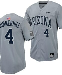 Brendan Summerhill Jersey #4 Arizona Wildcats Replica Baseball Full-Button Gray