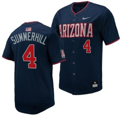 Brendan Summerhill Jersey #4 Arizona Wildcats Replica Baseball Full-Button Navy 6 Brendan Summerhill Jersey #4 Arizona Wildcats Replica Baseball Full-Button Navy