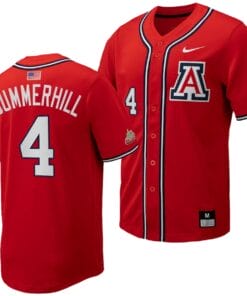 Brendan Summerhill Jersey #4 Arizona Wildcats Replica Baseball Full-Button Red