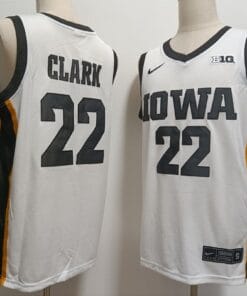 Caitlin Clark Jersey #22 Iowa Hawkeyes Ncaa College Basketball White Black