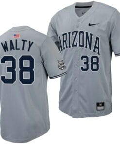 Cam Walty Jersey #38 Arizona Wildcats Replica Baseball Full-Button Gray