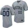 Custom Arizona Wildcats Jersey Name and Number Replica Baseball Full-Button Gray