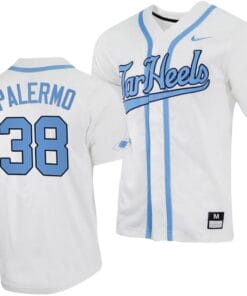 Davis Palermo Jersey #38 North Carolina Tar Heels Baseball White Full-Button
