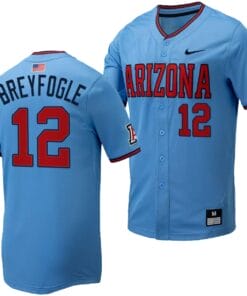 Easton Breyfogle Jersey #12 Arizona Wildcats Replica Baseball Full-Button Light Blue