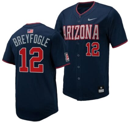 Easton Breyfogle Jersey #12 Arizona Wildcats Replica Baseball Full-Button Navy