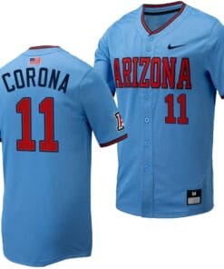 Emilio Corona Jersey #11 Arizona Wildcats Replica Baseball Full-Button Light Blue