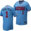 Garen Caulfield Jersey #1 Arizona Wildcats Replica Baseball Full-Button Light Blue