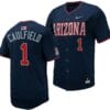 Garen Caulfield Jersey #1 Arizona Wildcats Replica Baseball Full-Button Navy