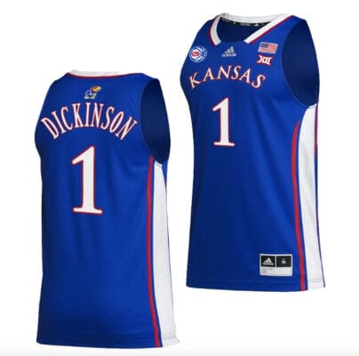 Hunter Dickinson Jersey #1 Kansas Jayhawks College Basketball Blue