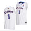 Hunter Dickinson Jersey #1 Kansas Jayhawks College Basketball White